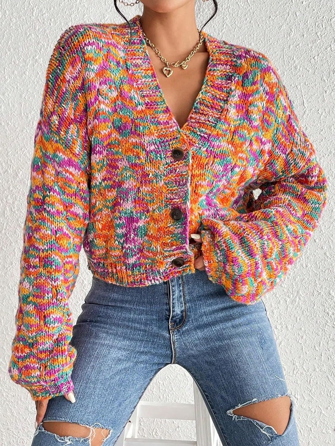 Showy Multicolor Long Sleeve Cardigan