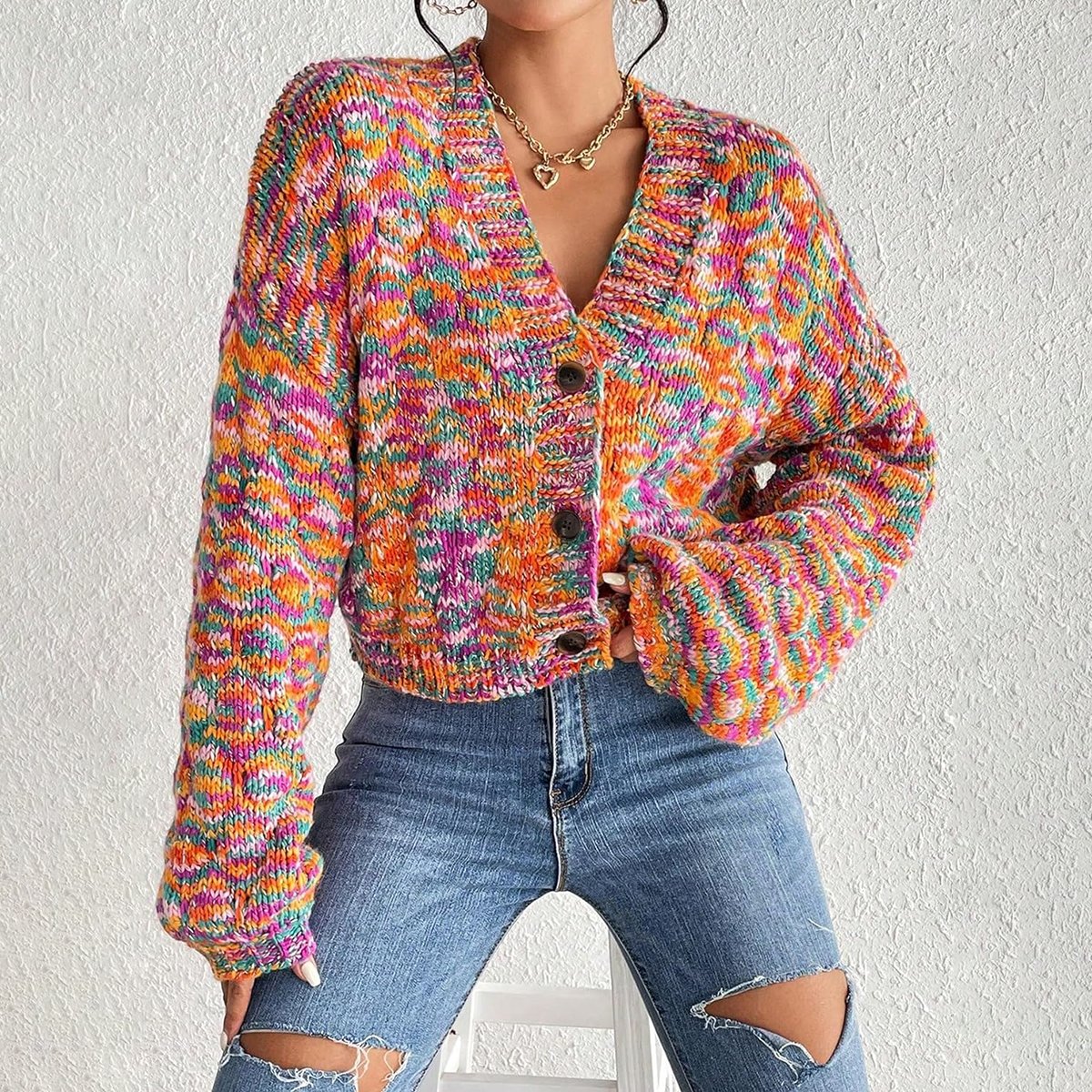 Showy Multicolor Long Sleeve Cardigan